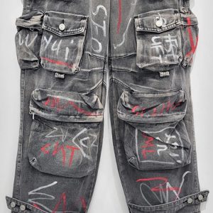 Graffiti Riot Cargo Jeans - Y2K Vintage Street Style Outfits for Women