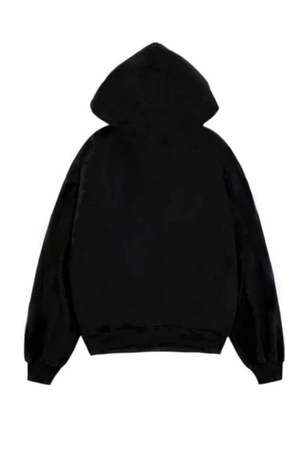 Grunge Noir Graphic Hoodie - Y2K Vintage Outfits for Winter Style