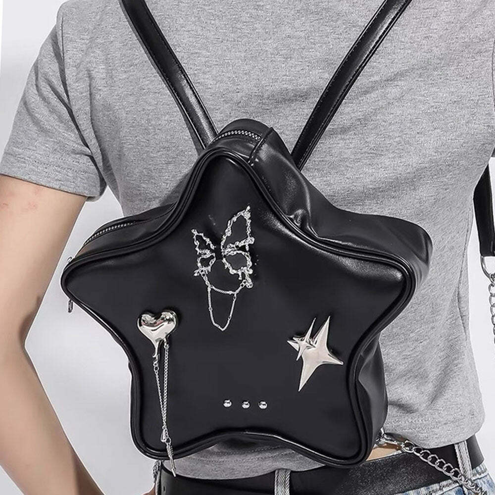 Grunge Star-Shaped Mini Backpack | Y2K Vintage Outfits for Women