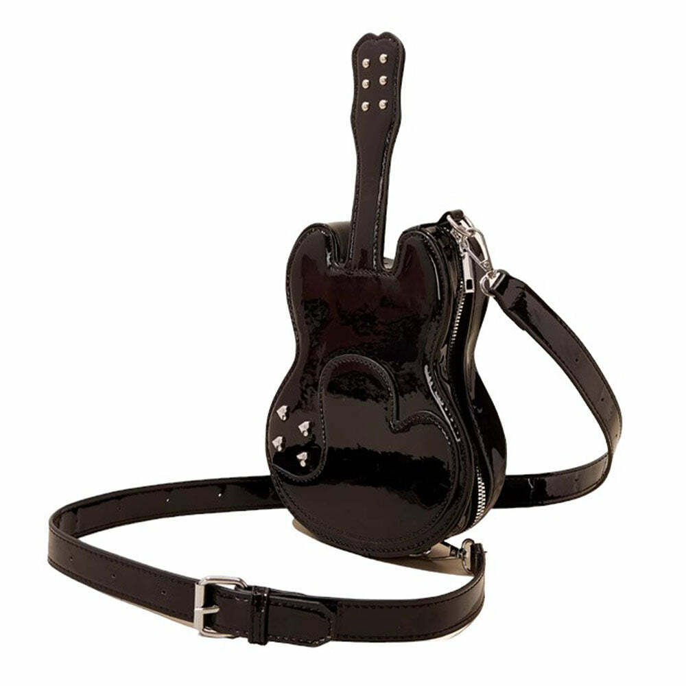 Guitar Shaped Crossbody Bag | Y2K Vintage Outfits & Street Styles