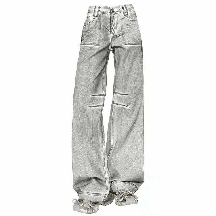 High Fashion Silver Jeans - Y2K Vintage Outfits for Winter Style