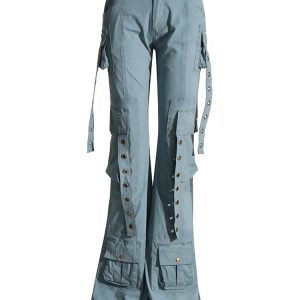 Hybrid Harness Split Jeans - Y2K Vintage Street Style Outfits for Women