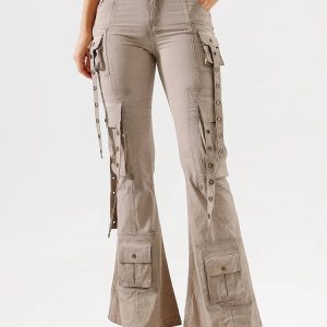 Hybrid Harness Split Jeans - Y2K Vintage Street Style Outfits for Women