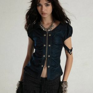 Industrial Siren Top - Y2K Vintage Outfits for Winter & Street Style