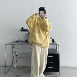 Minimalist Pastel Hoodie - Y2K Vintage Aesthetic Street Style Outfit