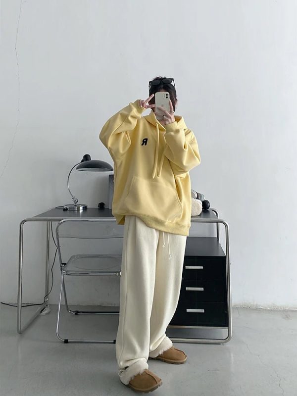 Minimalist Pastel Hoodie - Y2K Vintage Aesthetic Street Style Outfit