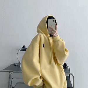 Minimalist Pastel Hoodie - Y2K Vintage Aesthetic Street Style Outfit