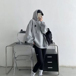 Minimalist Pastel Hoodie - Y2K Vintage Aesthetic Street Style Outfit