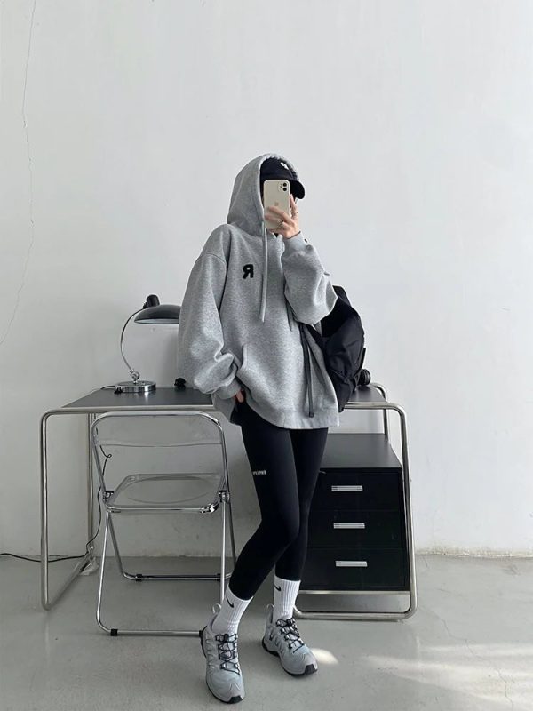 Minimalist Pastel Hoodie - Y2K Vintage Aesthetic Street Style Outfit