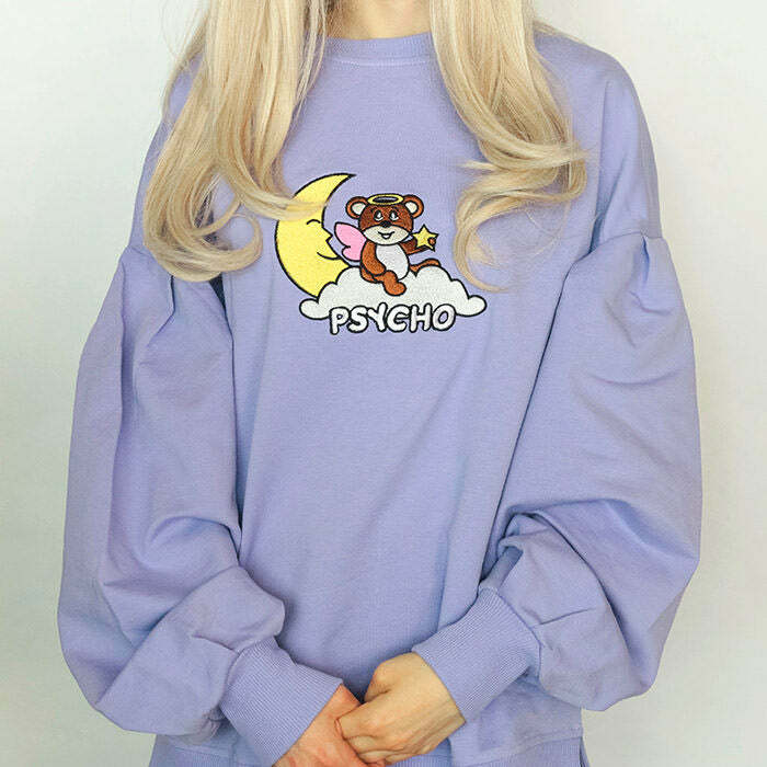 Psycho Bear Sweatshirt - Y2K Vintage Outfits for Winter Street Style