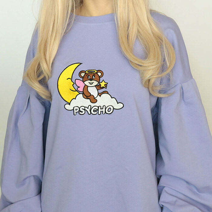 Psycho Bear Sweatshirt - Y2K Vintage Outfits for Winter Street Style