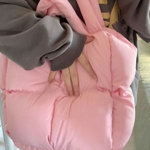 Puffy Shoulder Bag - Y2K Vintage Outfits for Winter & Street Style Fashion