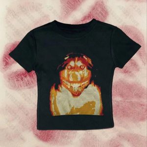 Retro Horror Graphic Baby Top | Y2K Vintage Outfits for Women