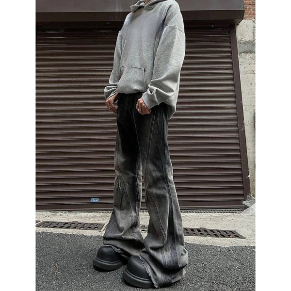 Shadow Flare Panel Jeans - Y2K Vintage Outfits for Winter Street Style