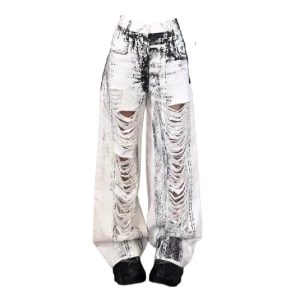 Shattered Chaos Ripped Jeans - Y2K Vintage Outfits for Winter Style