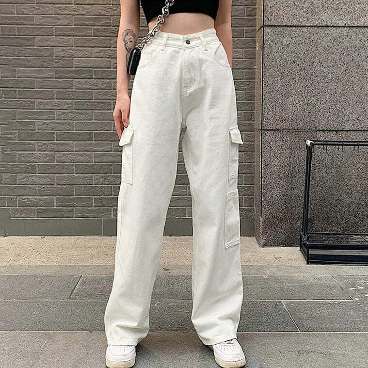 Skater Cargo Jeans - Y2K Vintage Outfits for Winter Street Style