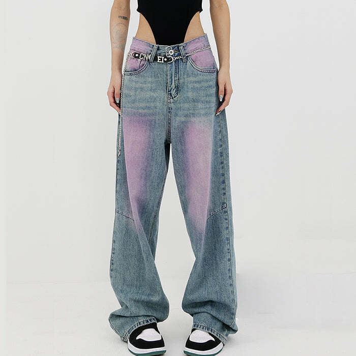 Skater Girl Wash Baggy Jeans - Y2K Vintage Outfits for Winter Style