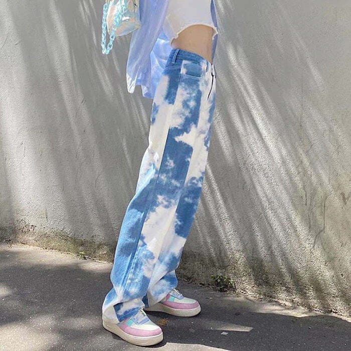 Tie Dye Wide Pants - Y2K Vintage Outfits for Winter Street Style