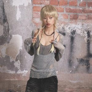 Urban Edge Fishnet Top - Y2K Vintage Outfits for Winter Street Style