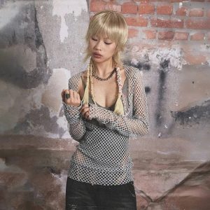 Urban Edge Fishnet Top - Y2K Vintage Outfits for Winter Street Style