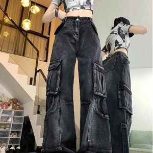 Urban Utility Cargo Jeans - Y2K Vintage Outfits for Winter Street Style