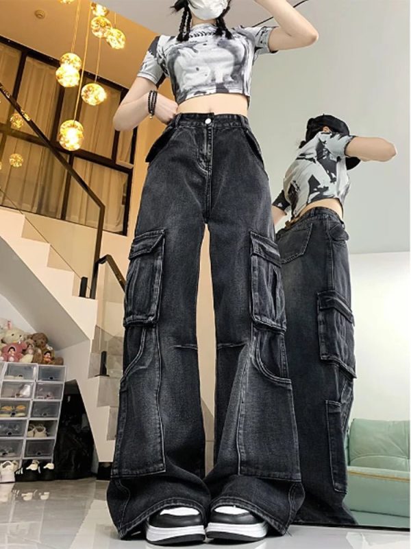 Urban Utility Cargo Jeans - Y2K Vintage Outfits for Winter Street Style