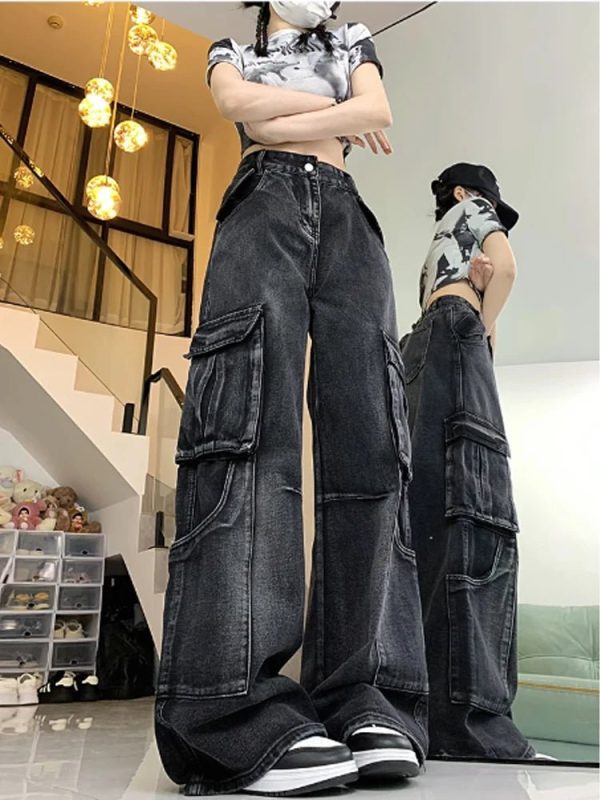 Urban Utility Cargo Jeans - Y2K Vintage Outfits for Winter Street Style