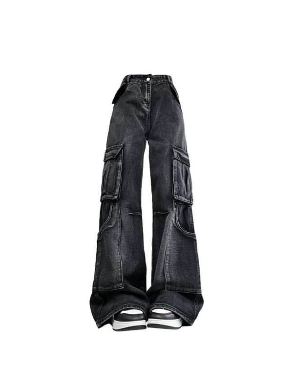 Urban Utility Cargo Jeans - Y2K Vintage Outfits for Winter Street Style