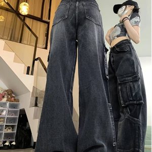 Urban Utility Cargo Jeans - Y2K Vintage Outfits for Winter Street Style