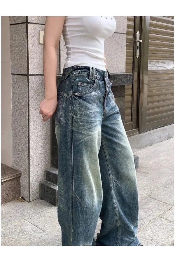 Vintage Fade Wide-Leg Jeans - Y2K Outfits for Winter & Street Style