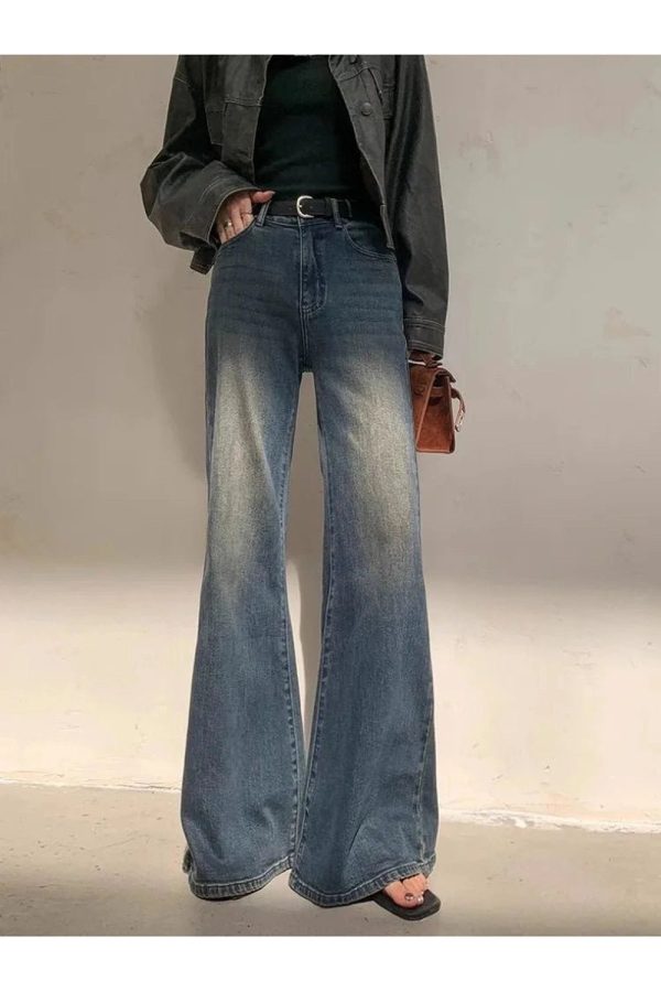 Vintage Horizon Flare Jeans - Y2K Outfits for Winter & Street Style