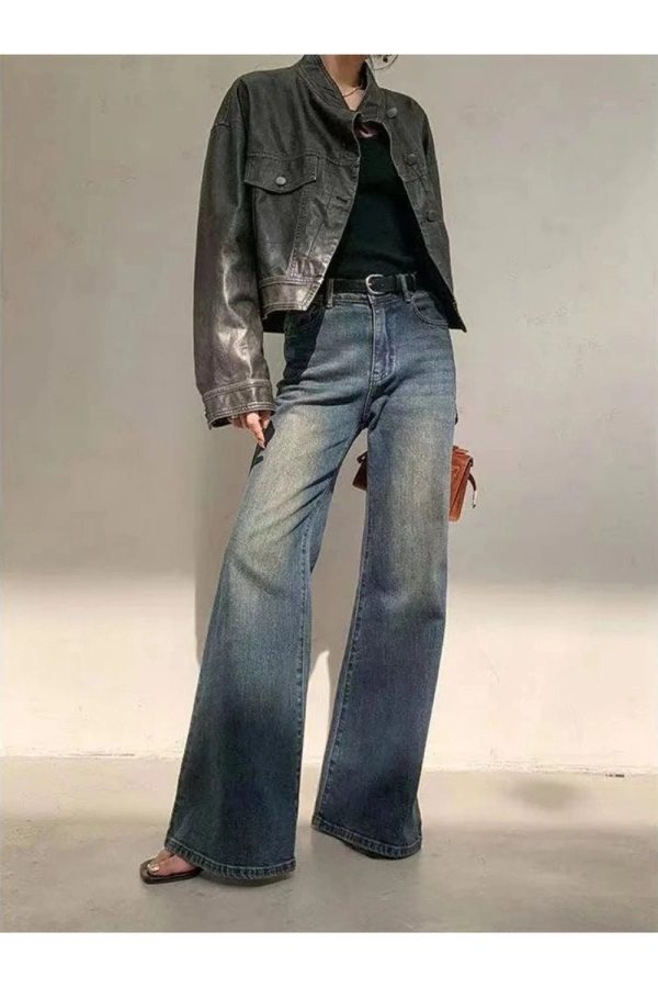 Vintage Horizon Flare Jeans - Y2K Outfits for Winter & Street Style