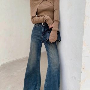 Vintage Horizon Flare Jeans - Y2K Outfits for Winter & Street Style