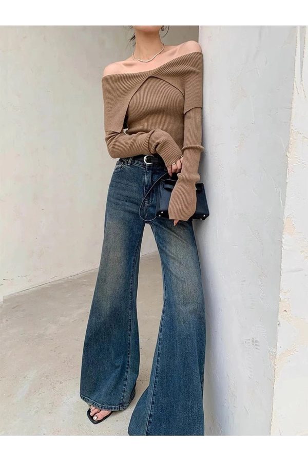 Vintage Horizon Flare Jeans - Y2K Outfits for Winter & Street Style