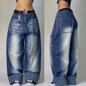 Vintage Washed Baggy Jeans for Y2K Outfits: Retro Style Essentials