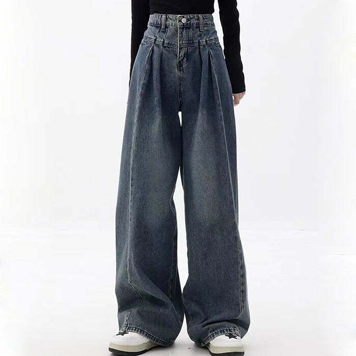 Vintage Wide Leg Jeans for Y2K Outfits: Retro Style for Women Fashion