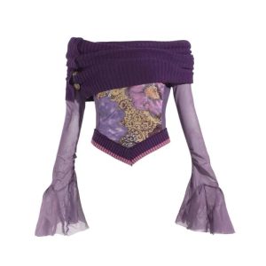 Violet Witch Velvet Top - Y2K Outfits Vintage Aesthetic for Winter Style