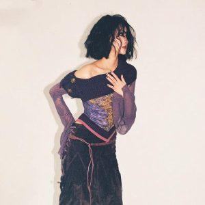 Violet Witch Velvet Top - Y2K Outfits Vintage Aesthetic for Winter Style