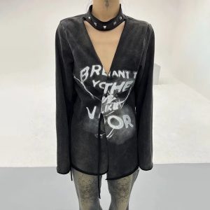 Void Graffiti Top - Y2K Vintage Outfits for Winter Street Style Fashion