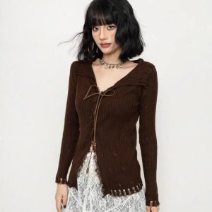 Wanderer Knit Top - Y2K Vintage Outfits for Winter & Street Style Fashion