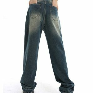 Wash Me Out Wide Leg Jeans - Y2K Vintage Aesthetic Street Style Outfit