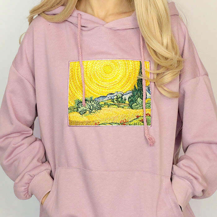 Wheat Field with Cypresses Hoodie - Y2K Vintage Aesthetic Street Style