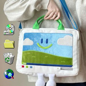 Windows XP Aesthetic Embroidery Handbag | Y2K Vintage Outfits Style