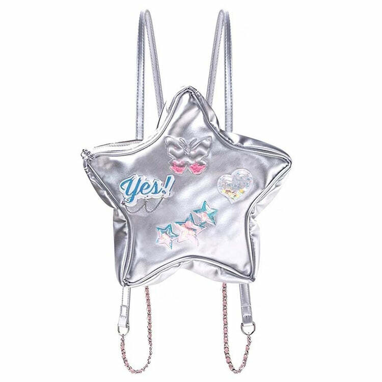 Y2K Aesthetic Star-Shaped Backpack for Vintage Winter Outfits