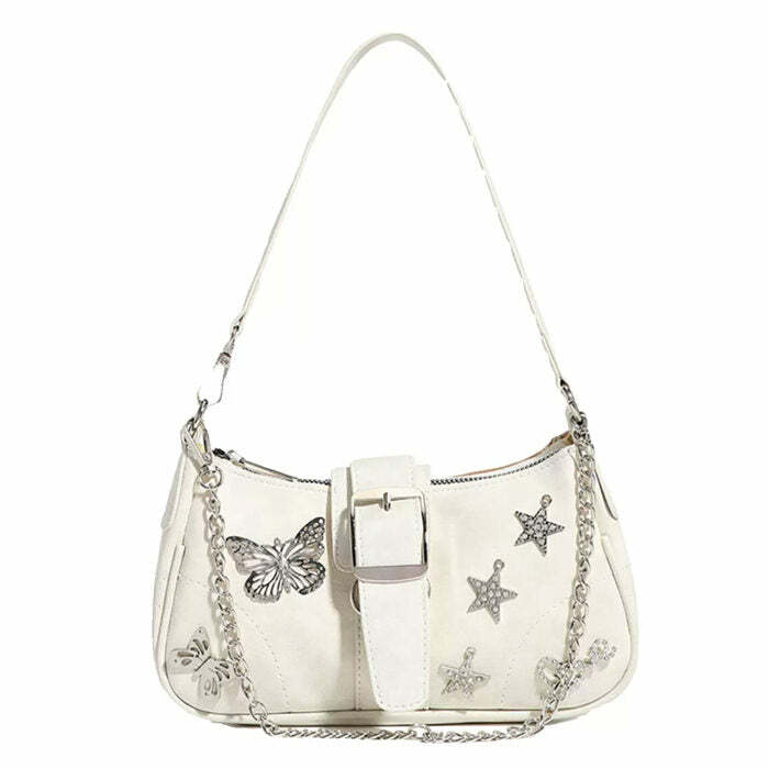 Y2K Star Butterfly Handbag - Vintage 2000s Aesthetic Street Style Bag